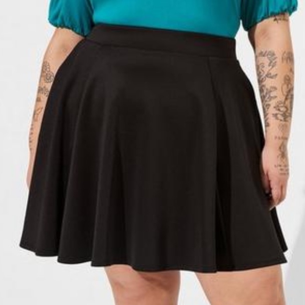 Torrid Black Mini Scuba Skater Skirt